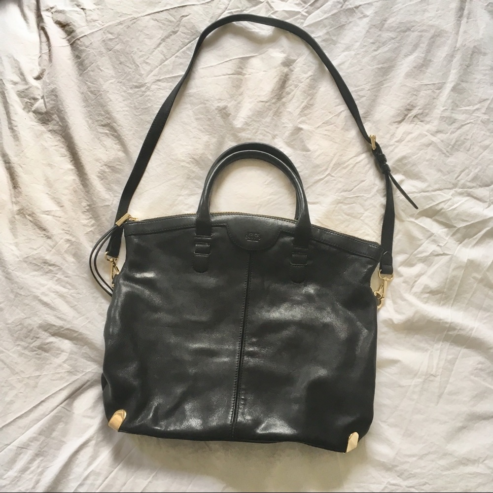 Vince Camuto Large Black Leather Tote